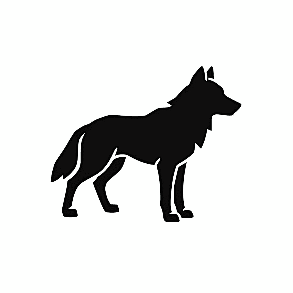 Animal silhouette tattoo design for 3D collectible STL printing