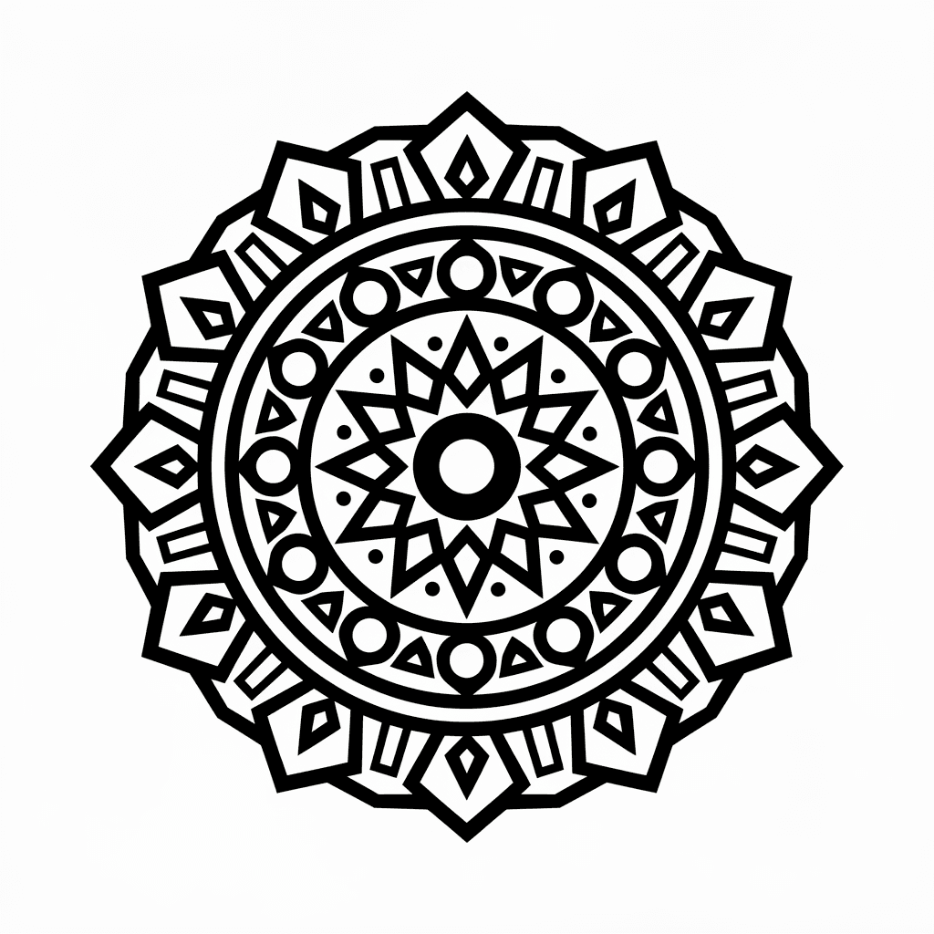 Mandala tattoo with concentric layers for multi-depth 3D STL