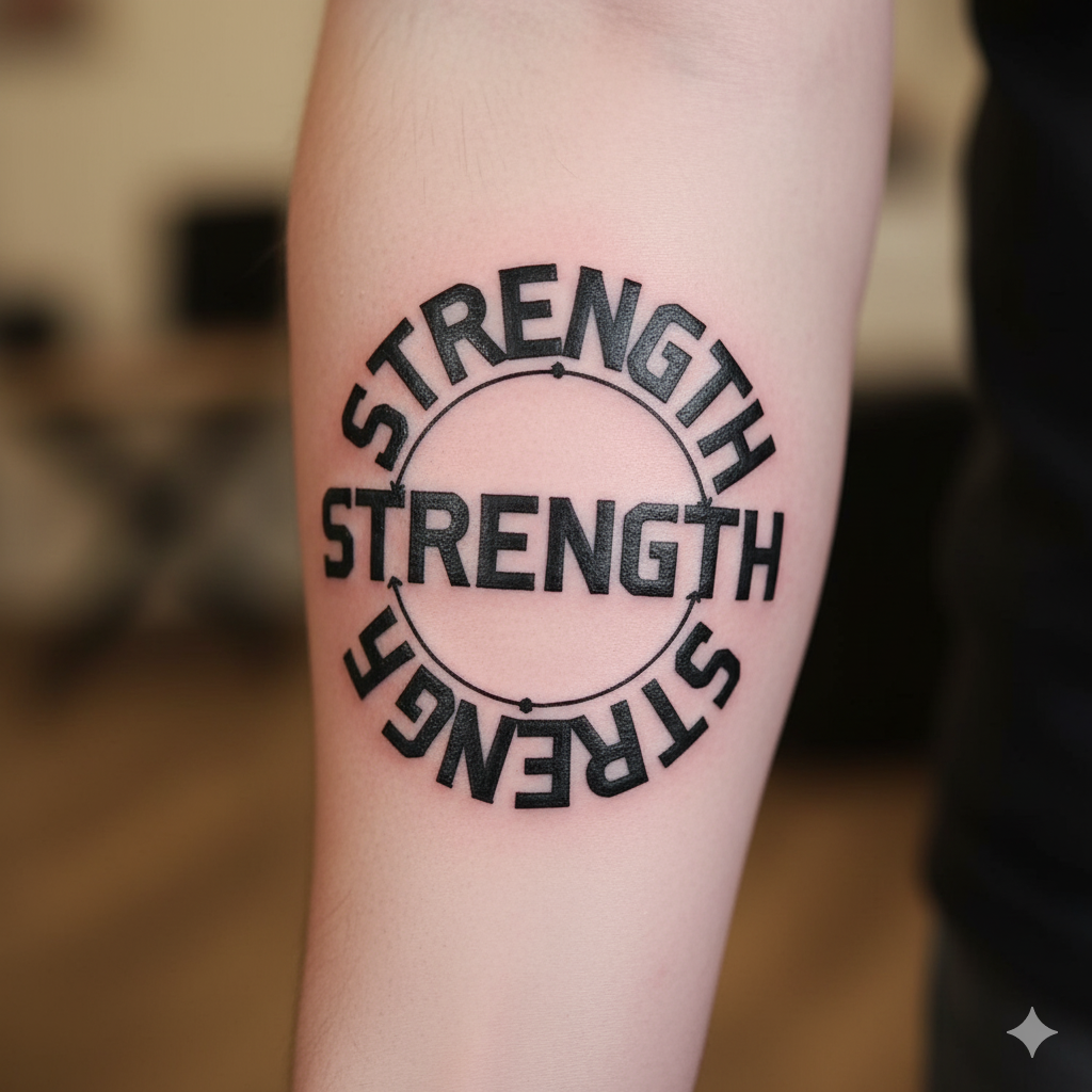 A clean, bold rotational ambigram ideal for permanent tattoo placement